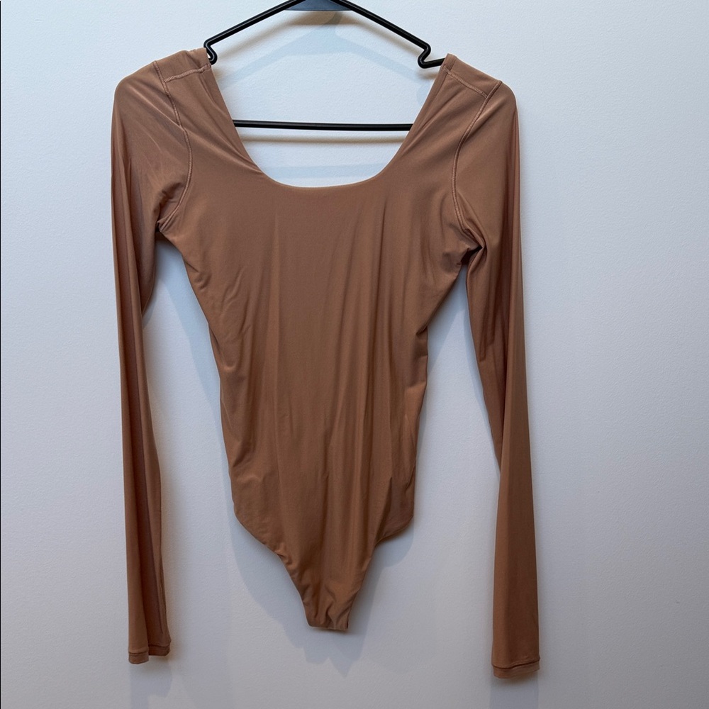 Aerie Tan Long Sleeve Bodysuit